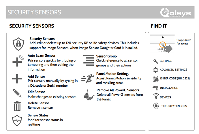 Qolsys-Senosr-Programming