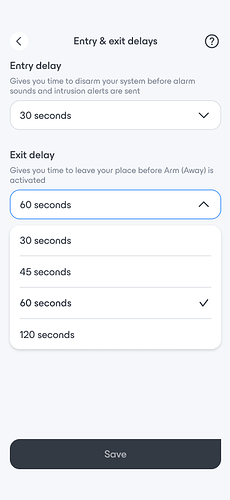 Entry and exit delay