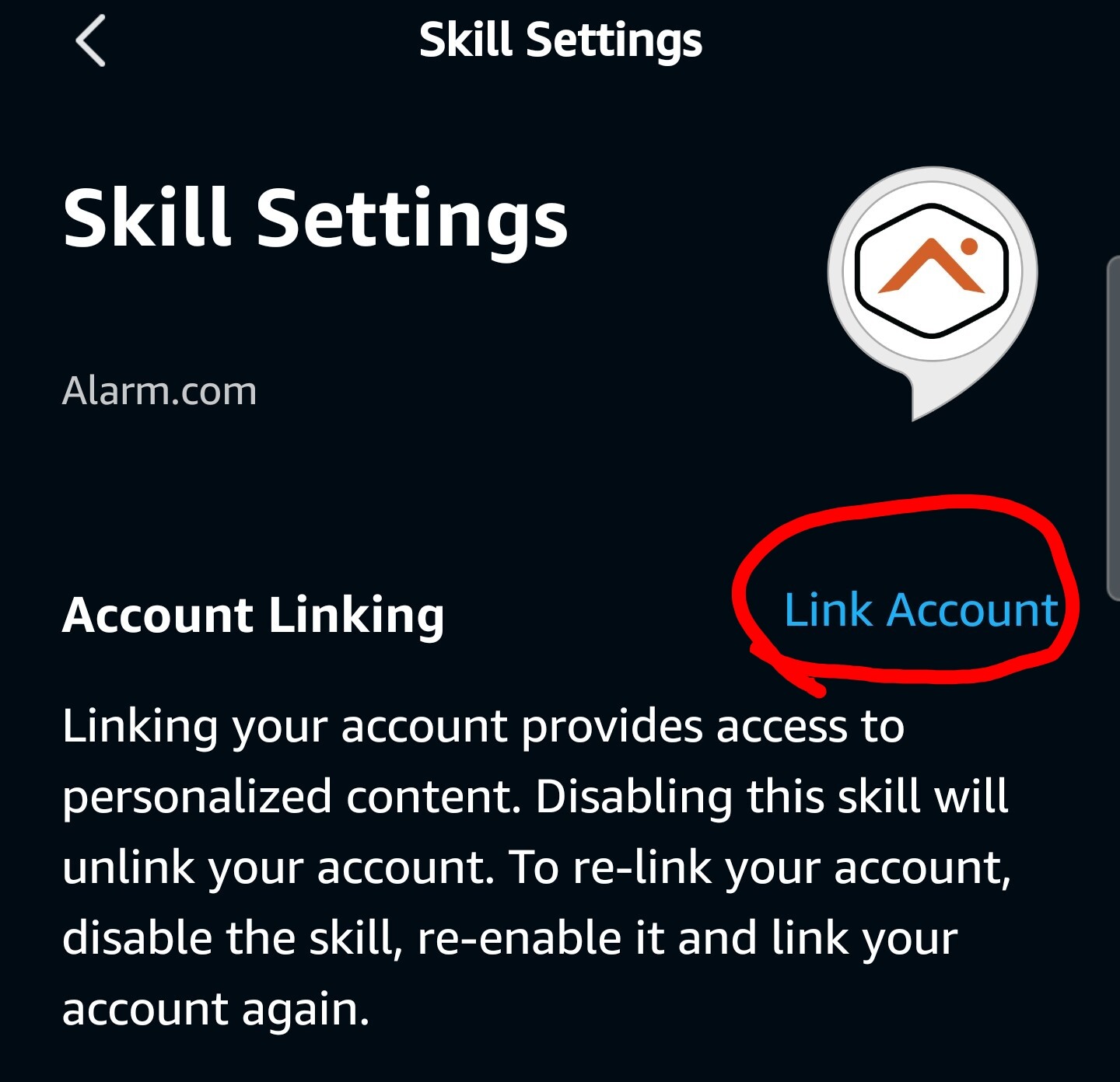 Problem connecting Amazon echo with alarm.com app - 2026 - Support